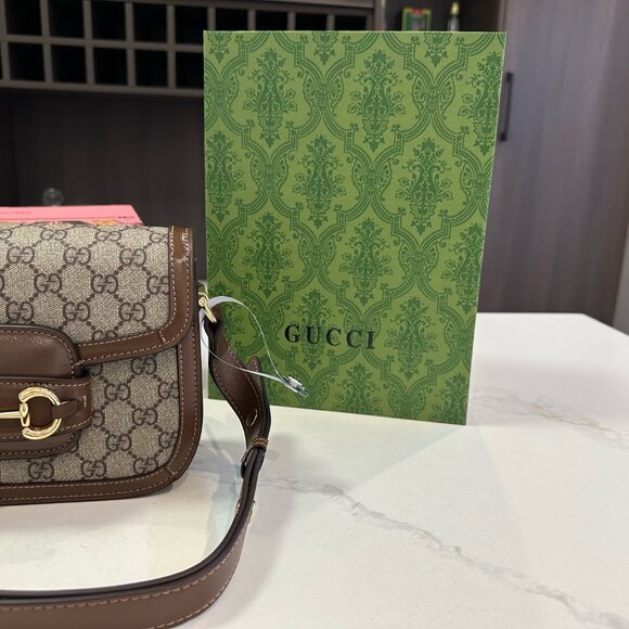 🍹Gucci Horsebit 1955 Brown Shoulder Bag - Picture 4 of 9
